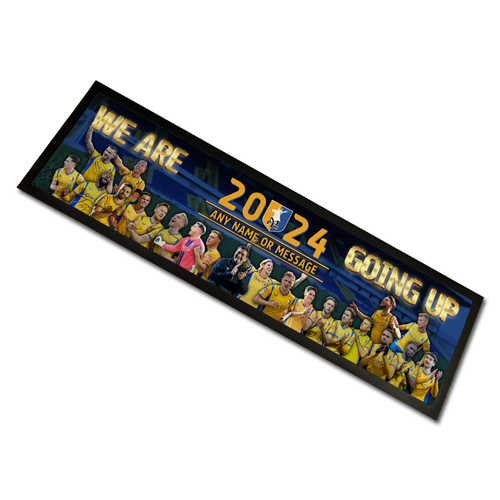 Bar Runner - We Are Going Up Stags Player Montage Black Edging 88x25cm