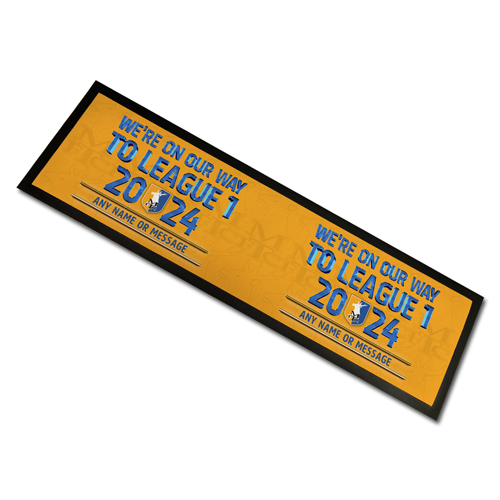 Bar Runner - We're On Our Way Black Edging 88x25cm