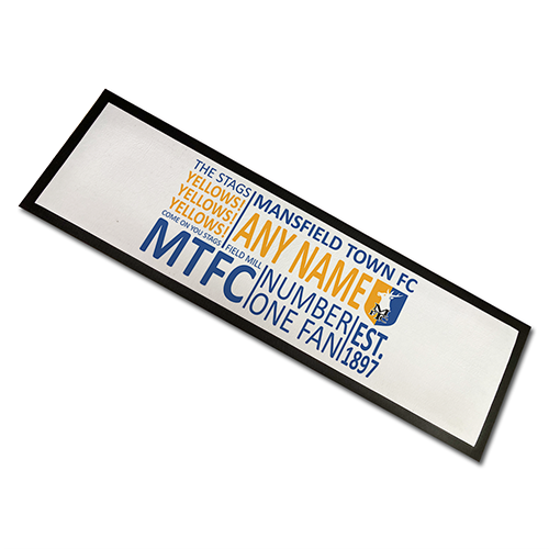 Stags Bar Runner - Text-Black Edging 88x25cm