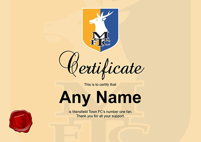 Photo Folder Print No.1 Fan Certificate - Image 2