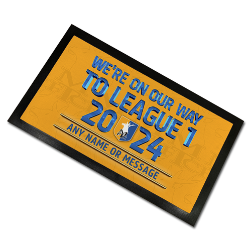 Bar Runner - We're On Our Way Black Edging 44x25cm