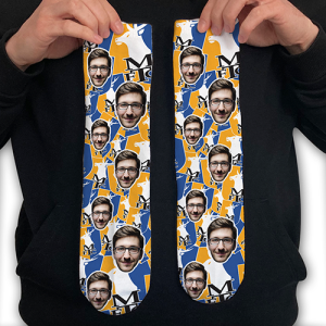 Stags Personalised Photo Socks Crest Mash