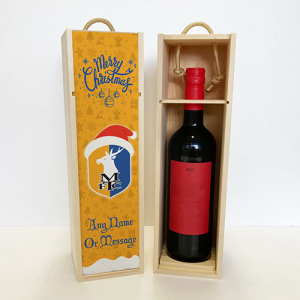 Alternative view of Personalised Wooden Wine Box - Merry Christmas