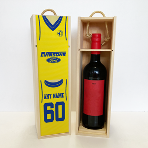 Alternative view of Personalised Wooden Wine Box - Retro Shirt 1986