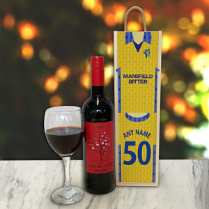 Personalised Wooden Wine Box - Retro Shirt 1996